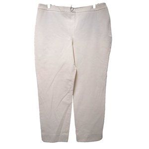 Talbots Womens Pants 16 Chatham Ankle Chino Ivory Cotton Blend